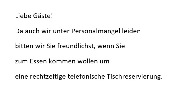 Tischreserv